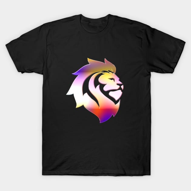 Lion Animal Wildlife Forest Nature Adventure Chrome Graphic T-Shirt by Cubebox